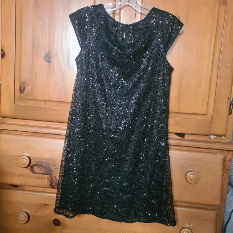🏈Black Sequin Dress Size S from Mango🏈 image indicator(4)