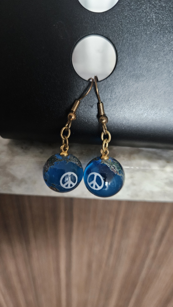 Peace Sign Globe Earrings