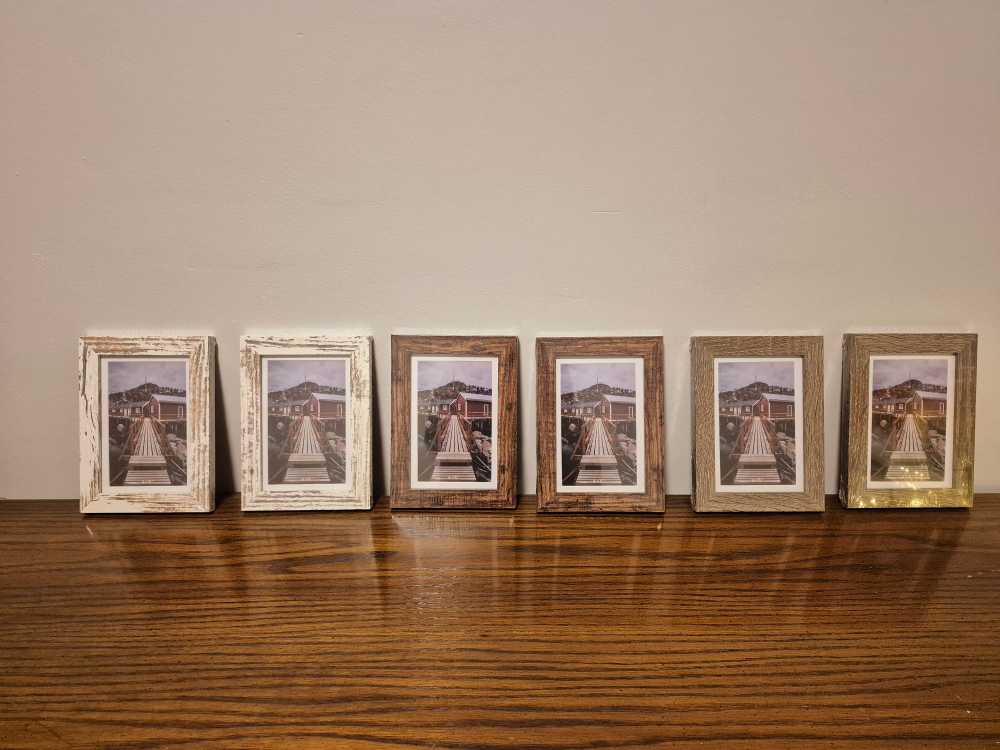 Set of Six Rustic Photo Frames