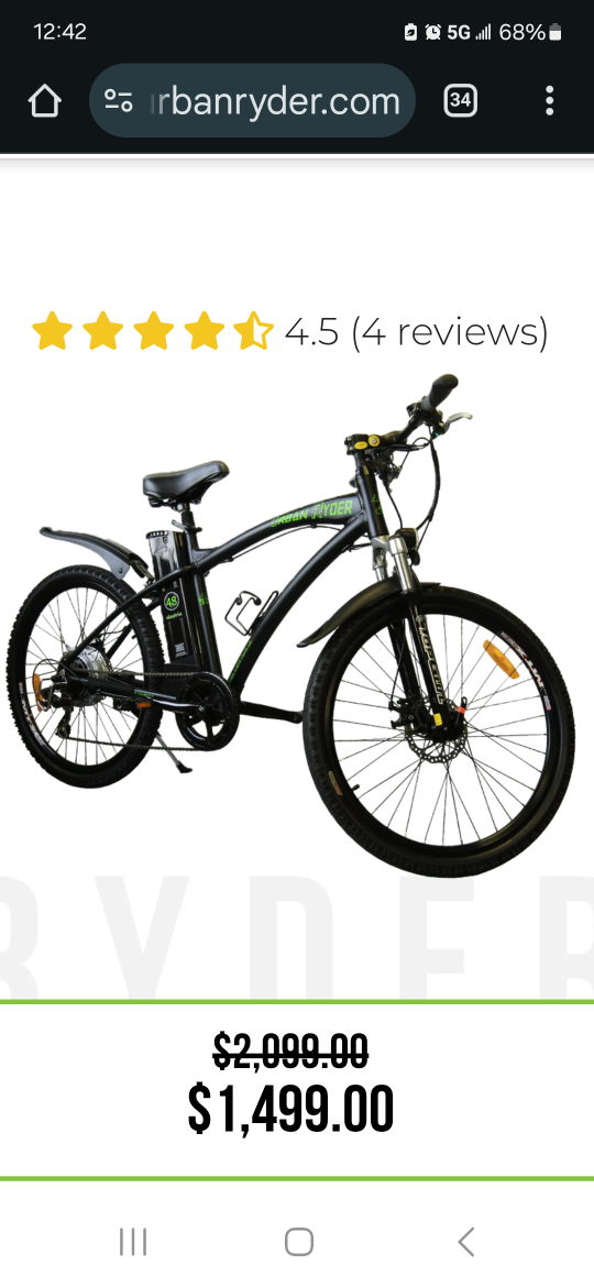 Urban Ryder Electric Mountain Bike