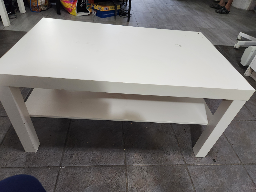 White IKEA Coffee Table with Shelf