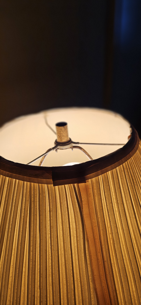 Vintage Brass Table Lamp with Pleated Shade - photo 5