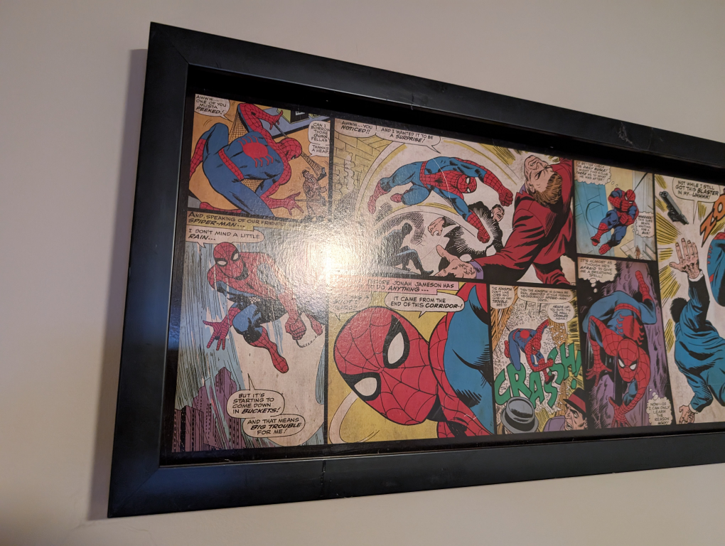 Framed Spider-Man Comic Book Art - 36" x 12" - photo 2
