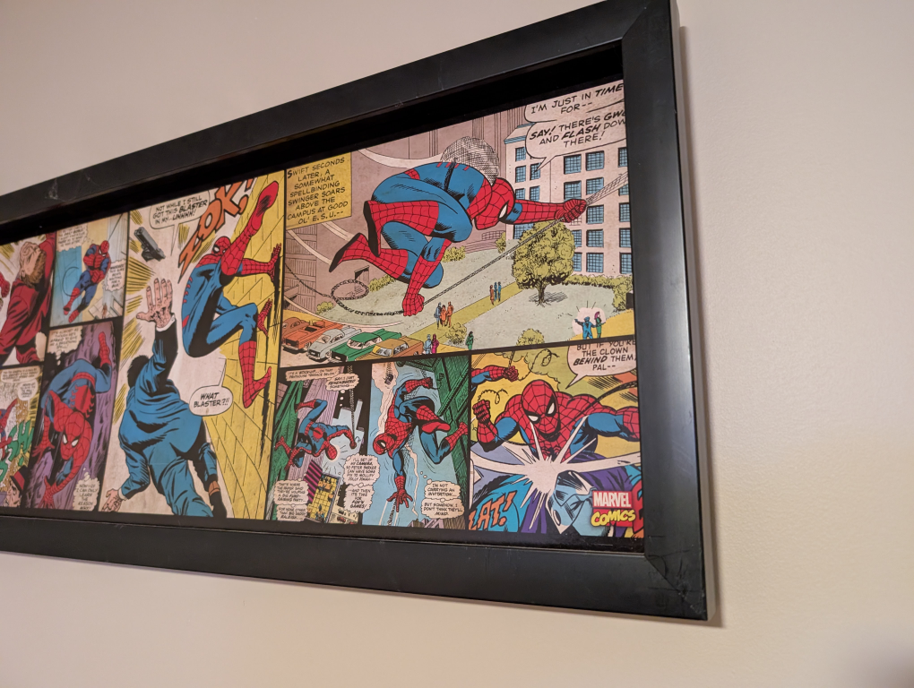 Framed Spider-Man Comic Book Art - 36" x 12" - photo 3