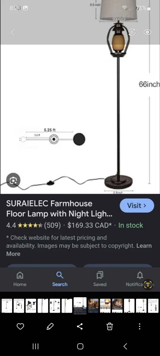 SURAIELC Farmhouse Floor Lamp with Night Light image indicator(5)