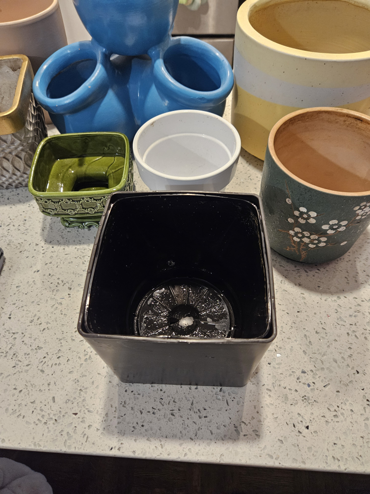 Black Square Plastic Plant Pot - photo 2