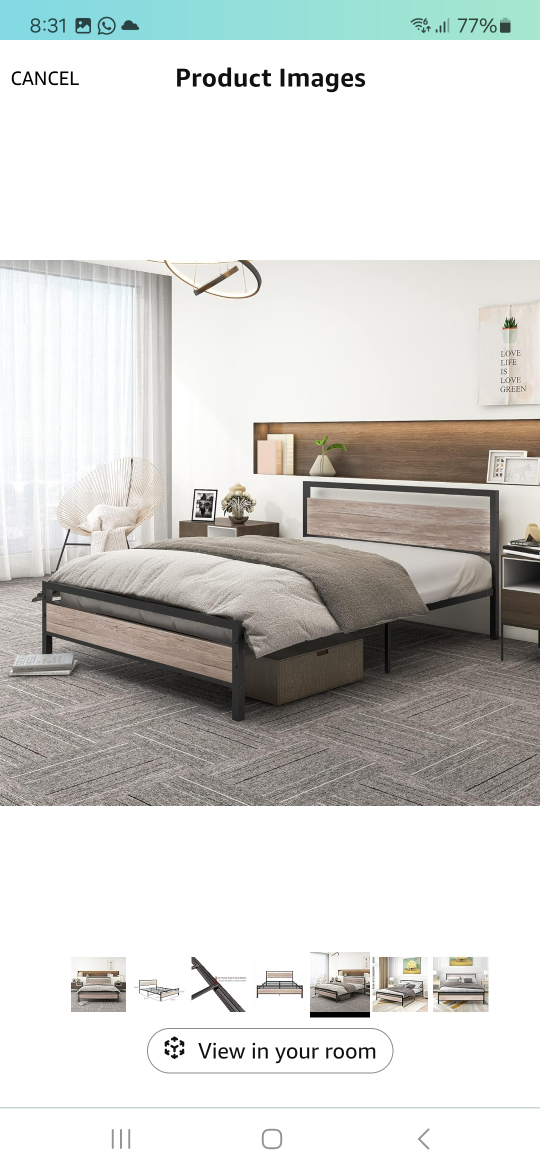 Queen Size Metal Platform Bed Frame - photo 2