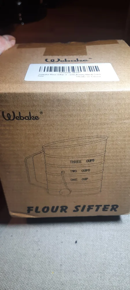 Webake 3 Cup Flour Sifter with Rotary Hand Crank - Teal 🏈 image indicator(2)