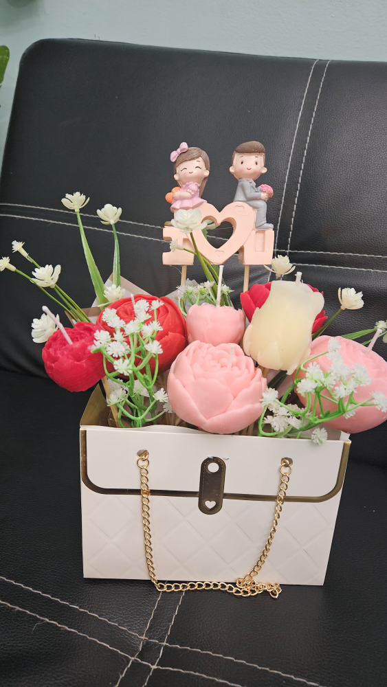 Hand crafted Romantic Candle Bouquet in Gift Box - photo 3