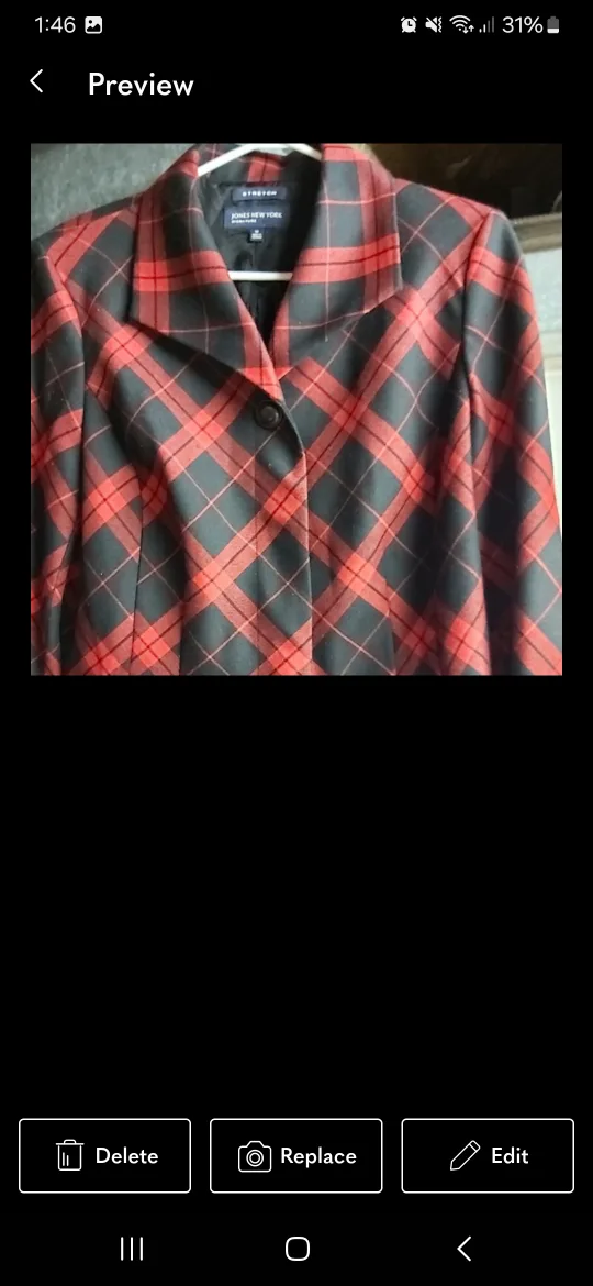JONES NEW YORK plaid red jacket, size 12 image indicator(4)