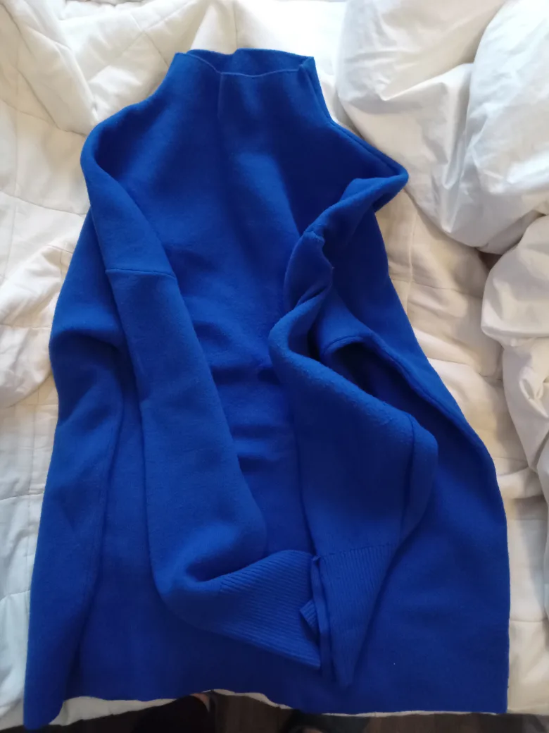 Talhari Women's Royal Blue Mock Neck Sweater - Size L- XL thumbnail