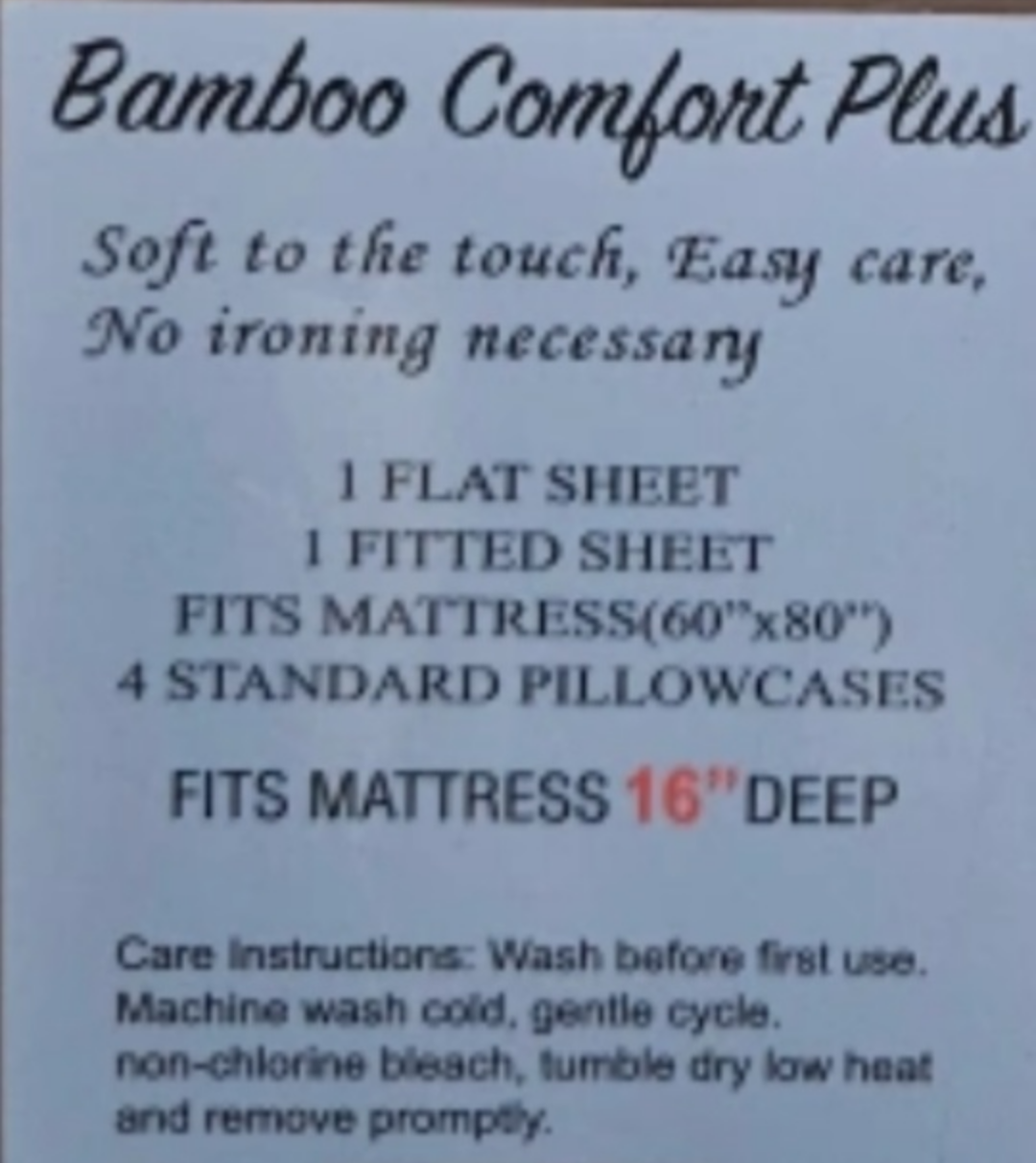 Bamboo Comfort Plus T-4800 Series Queen Sheet Set - 6 Pieces - photo 2