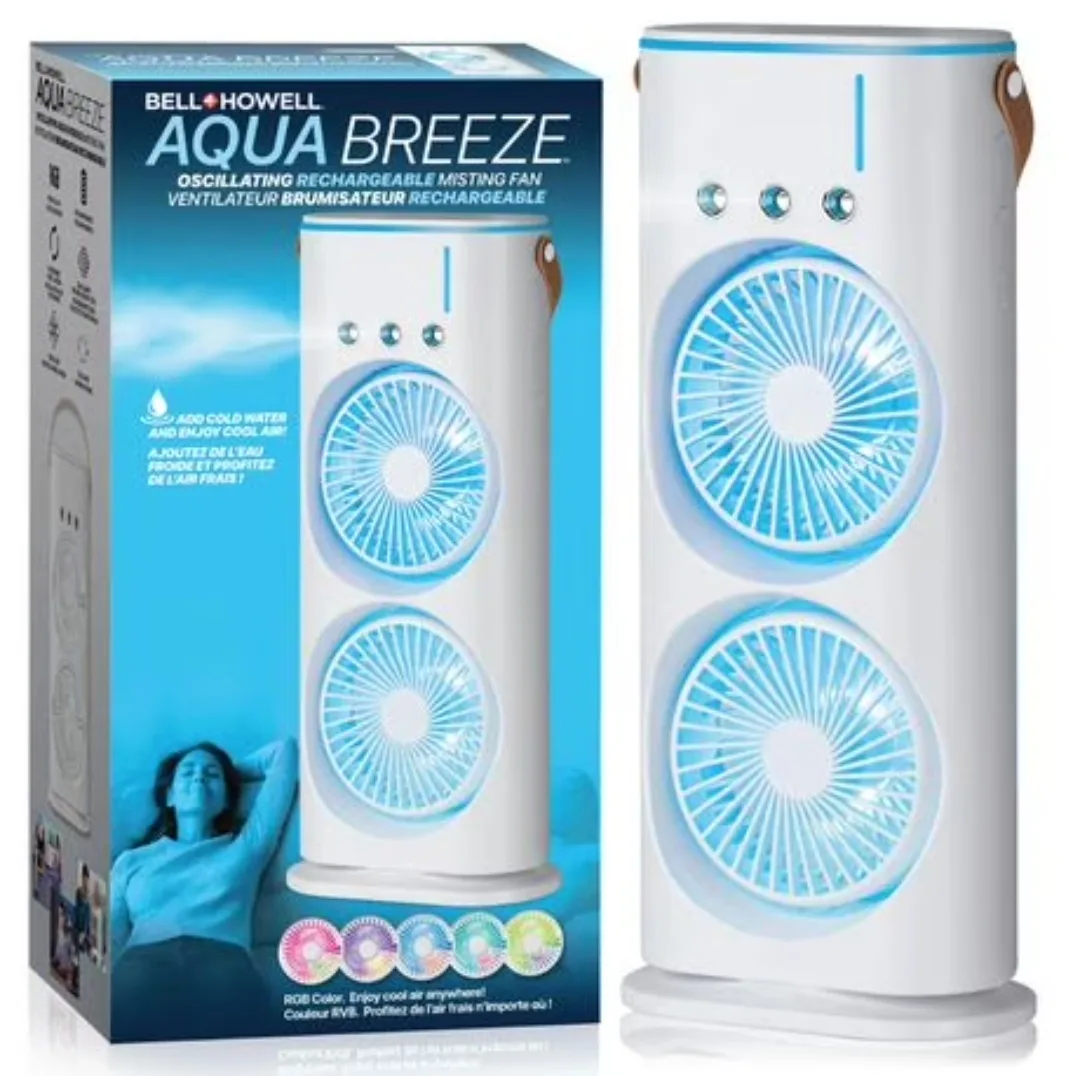 Bell+Howell Aqua Breeze Oscillating Rechargeable Misting Fan thumbnail