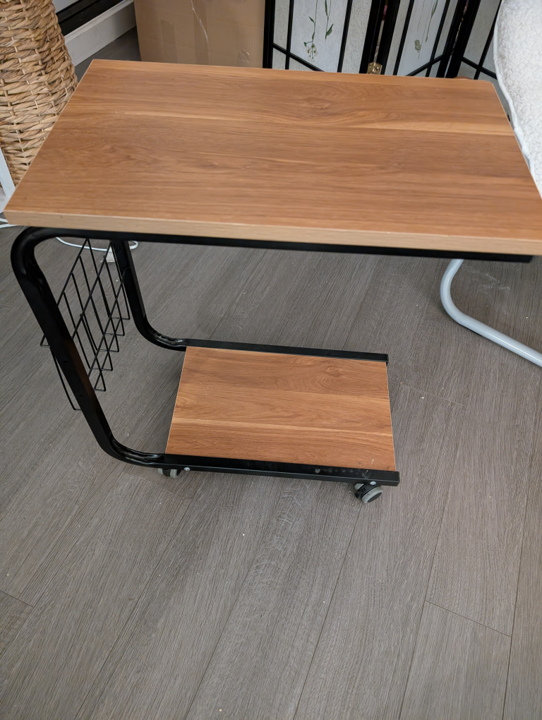Rolling Laptop Desk or Side Table with Storage