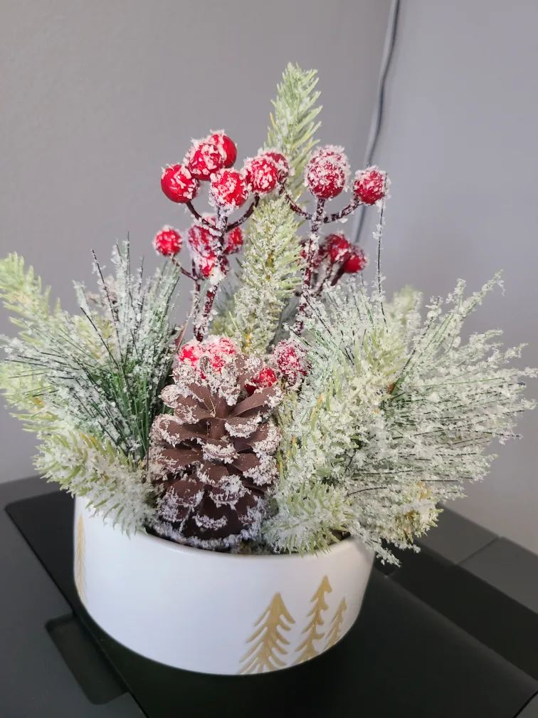 New Miniature Snowy Christmas Arrangement“🏈” image indicator(3)