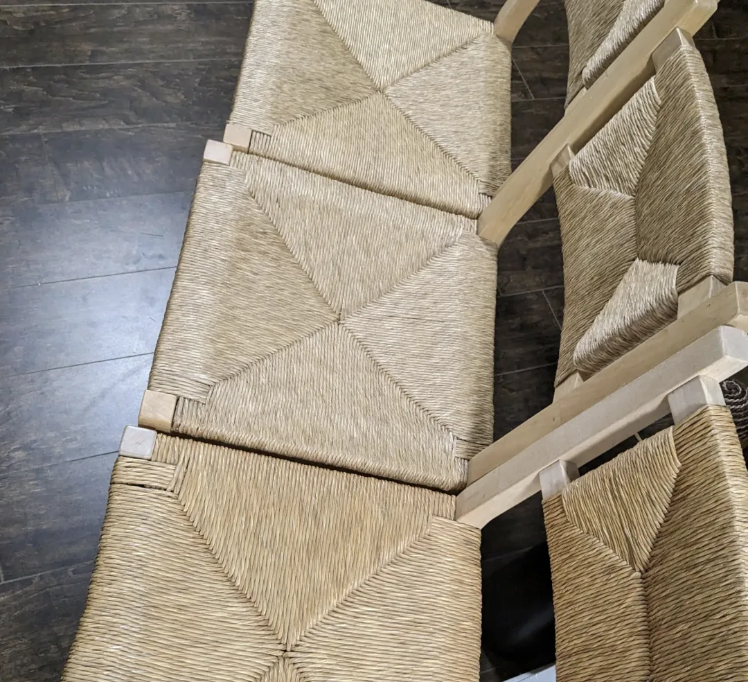 3 wooden Rattan chairs image indicator(6)