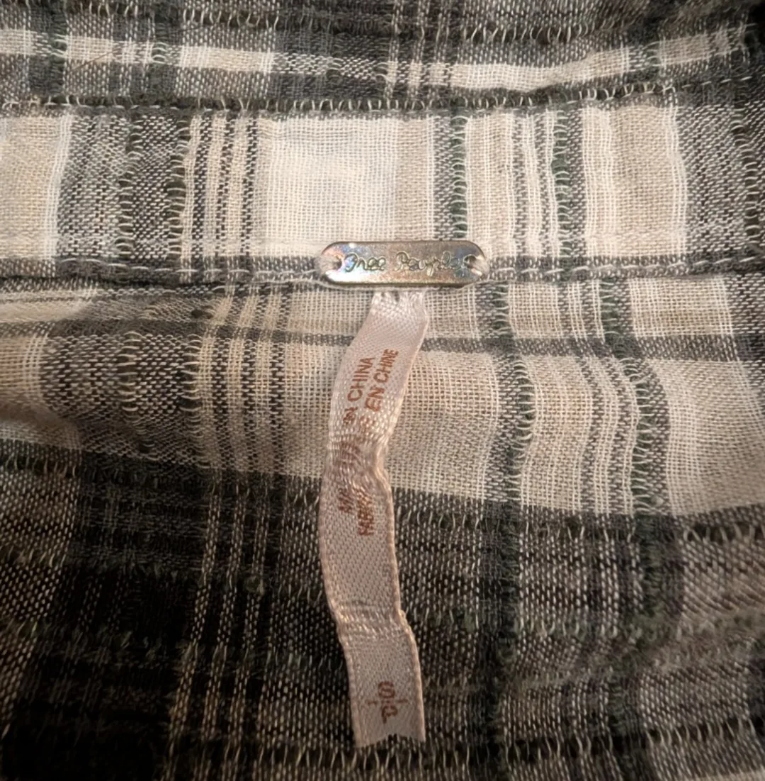 Free People Black, Grey and White Plaid Shirt Dress image indicator(5)