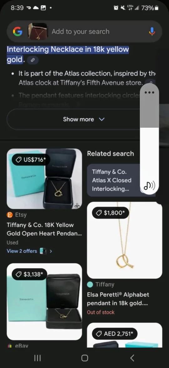 18k Yellow Gold Interlocking Necklace thumbnail
