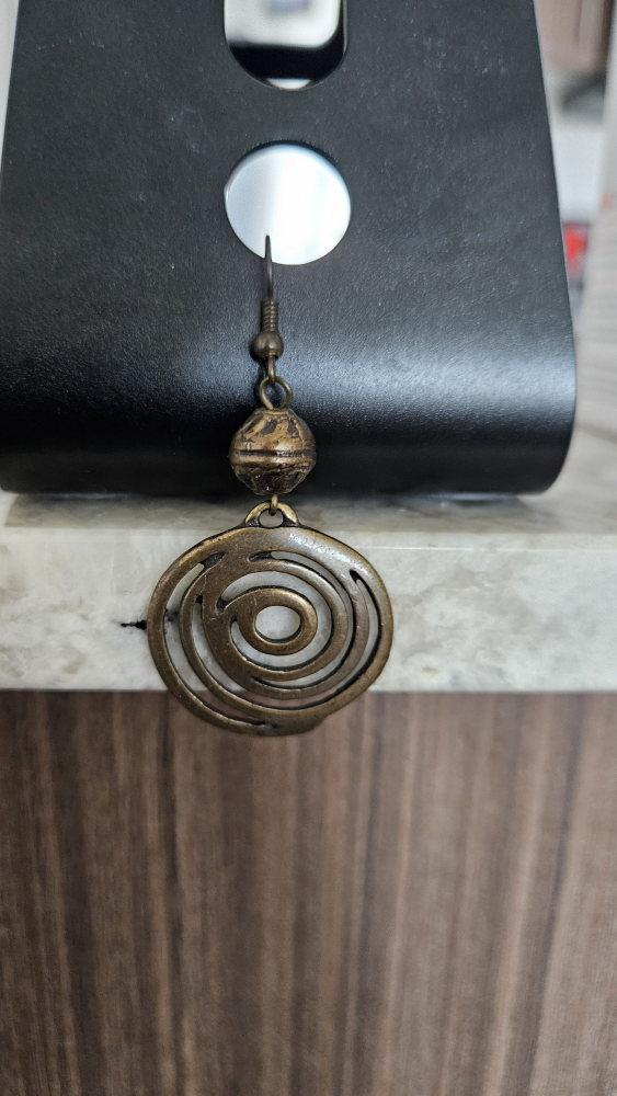 Bronze Swirl Drop Earrings - photo 4
