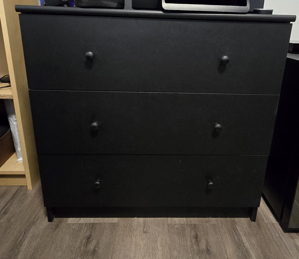 *Moving Sale* Black Three-Drawer Chest