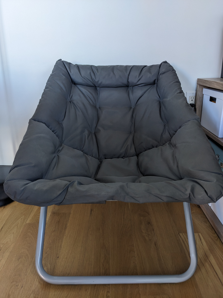 Pottery Barn Teen Folding Padded Chair - Dark Gray