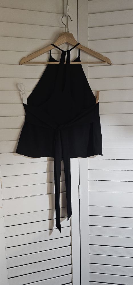 Zara TRF Collection Black Halter Neck Tie-Front Top 🏈🏟️ 🏆 - photo 4