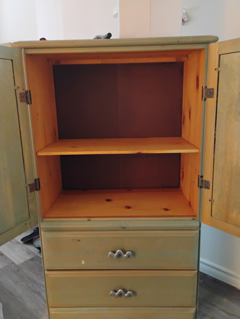 Vintage Green Armoire with Two Drawers - photo 2