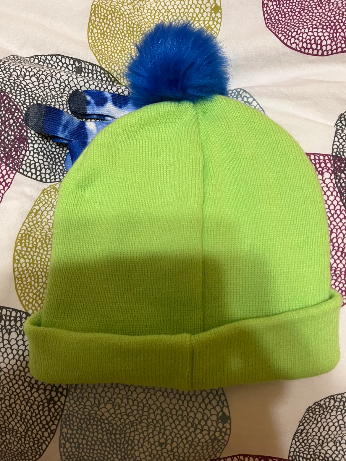 Justice Lime Green Beanie and Tie-Dye Gloves image indicator(3)
