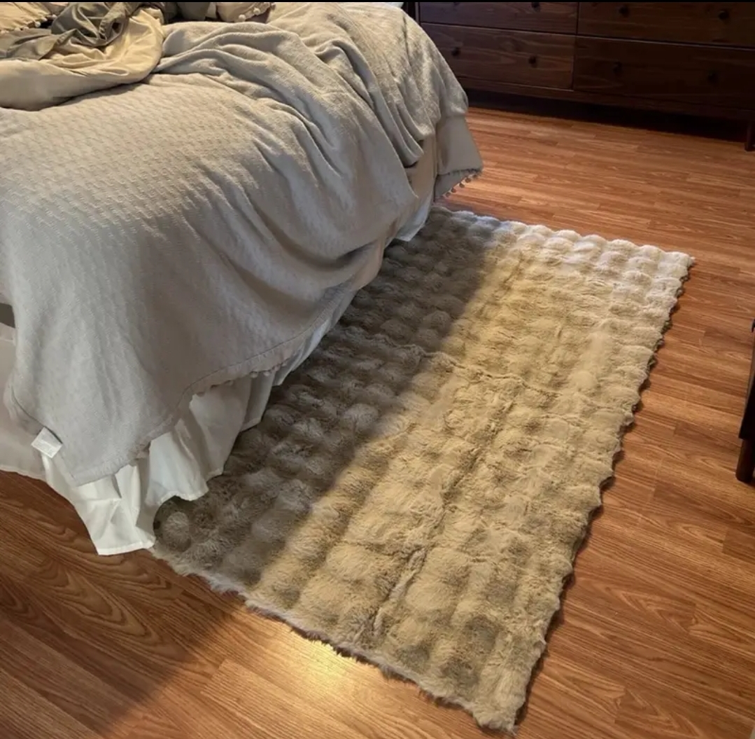 Beige Faux Fur Rug