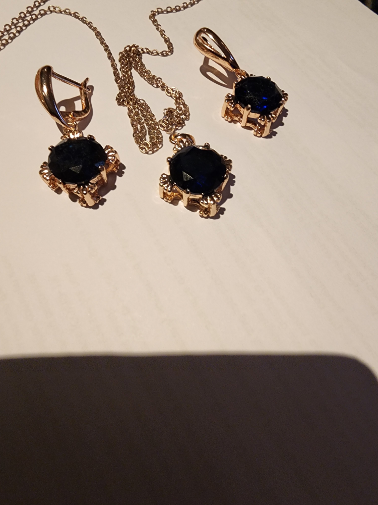 Elegant Blue Gemstone Necklace and Earring Set