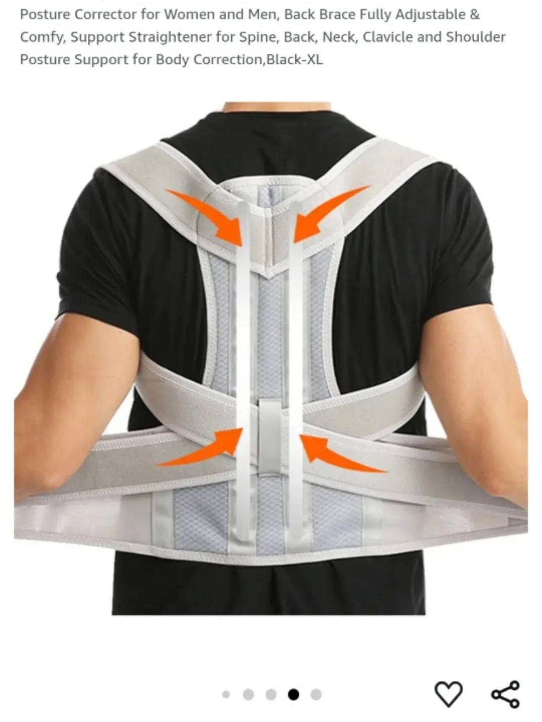 Posture Corrector in Black- Men and Women (2XL) image indicator(5)