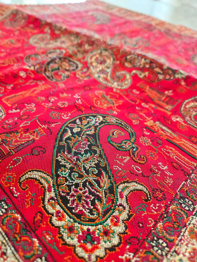 Red paisley patterned cushion Cover image indicator(5)