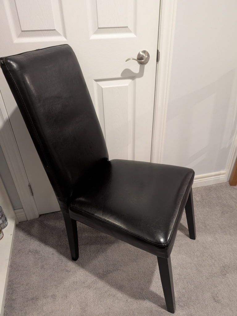only one , Black Leather Dining Chair