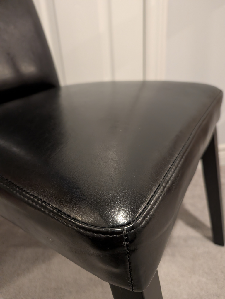 only one , Black Leather Dining Chair - photo 2