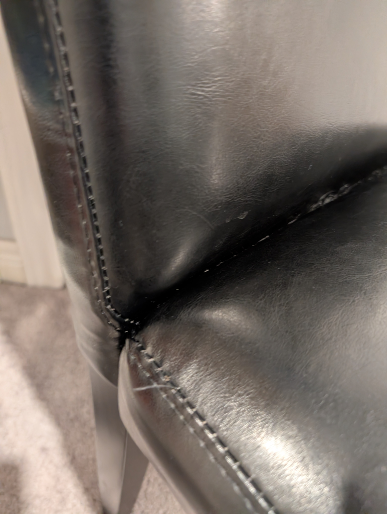only one , Black Leather Dining Chair - photo 3