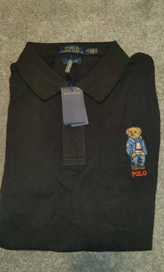 Polo Ralph Lauren Bear Polo Shirt - Men's Size M - Black