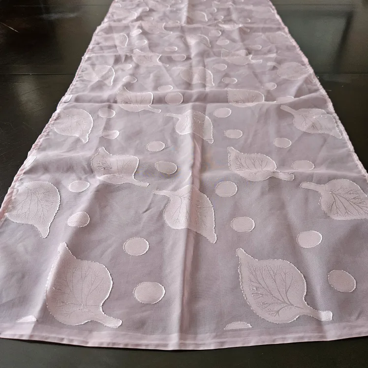 Dusty Rose Table Runner with Leaf Design image indicator(2)