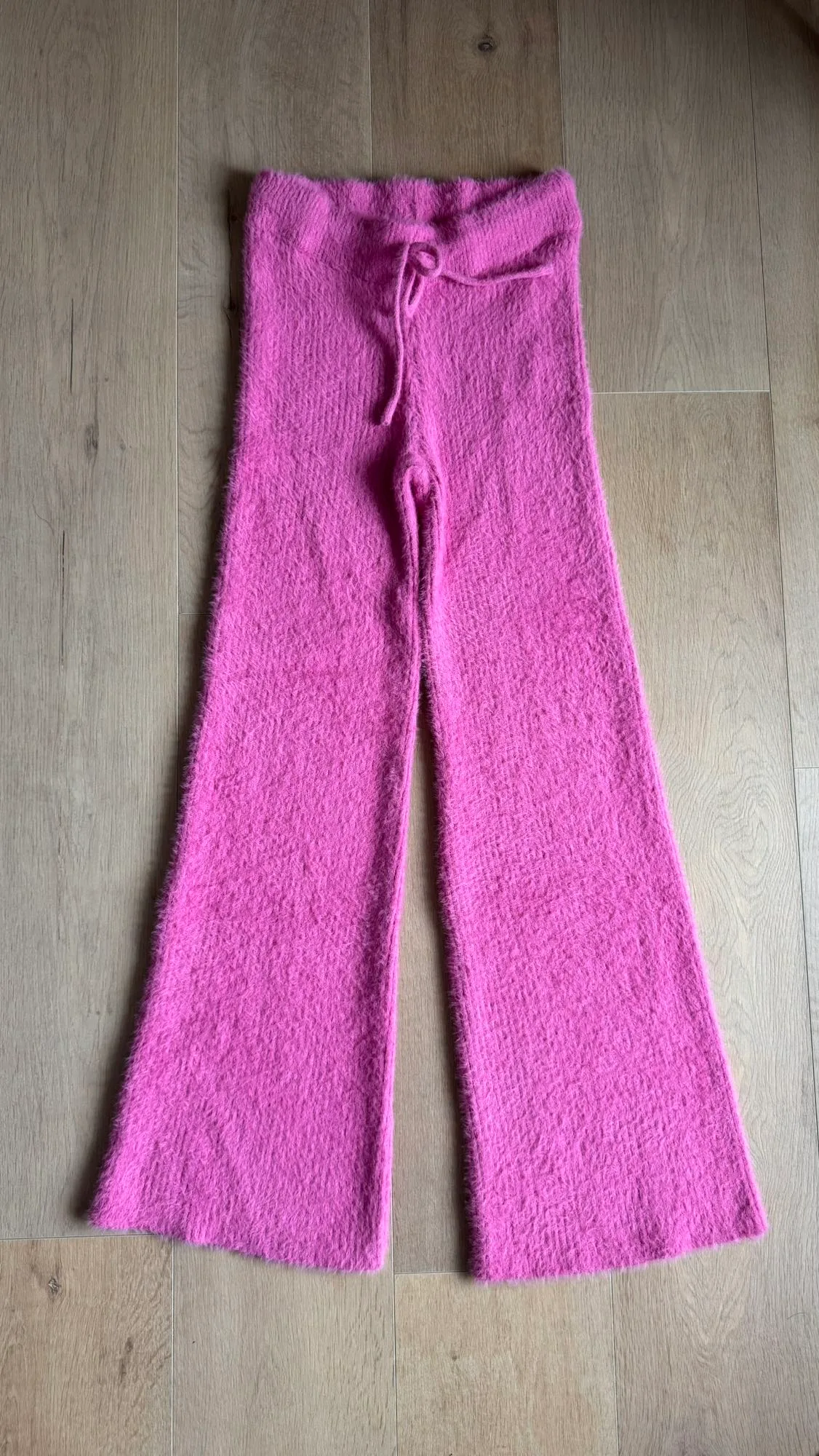 New! GB girl Rose red straight-leg knitted pants image indicator(3)