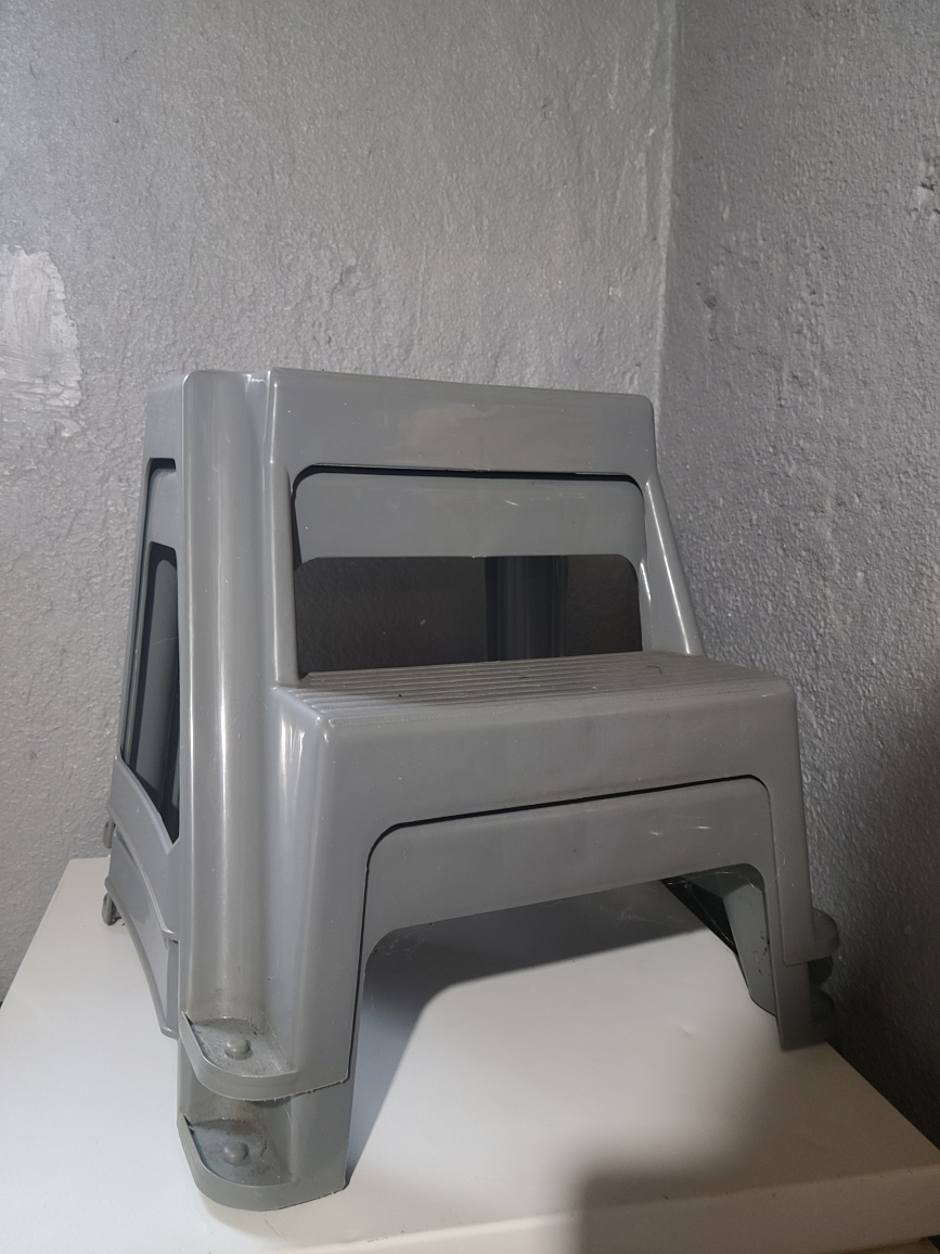 Grey Plastic Two-Step Stool