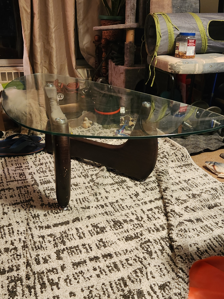 glass top coffee table - photo 2