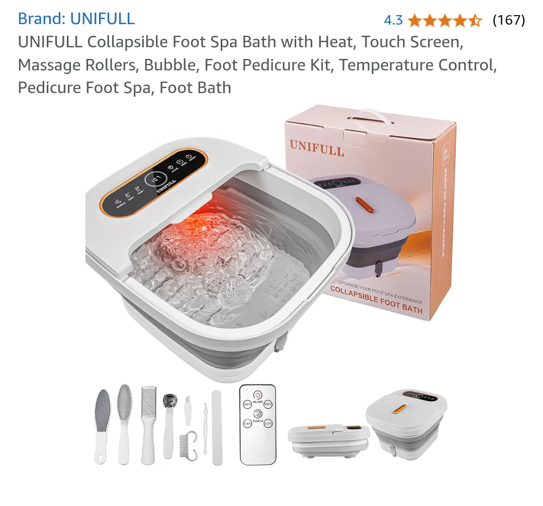 UNIFULL Collapsible Foot Bath with Heat, Massage etc. - photo 5