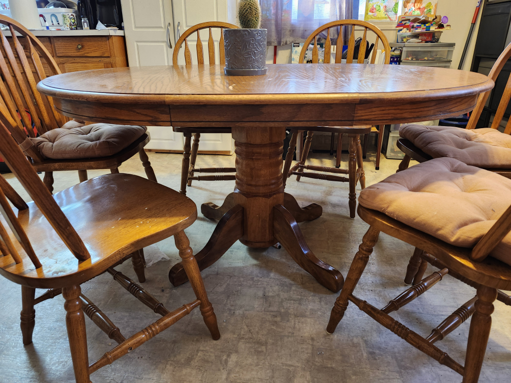 Oak Dining Table Set with 6 Chairs - photo 2