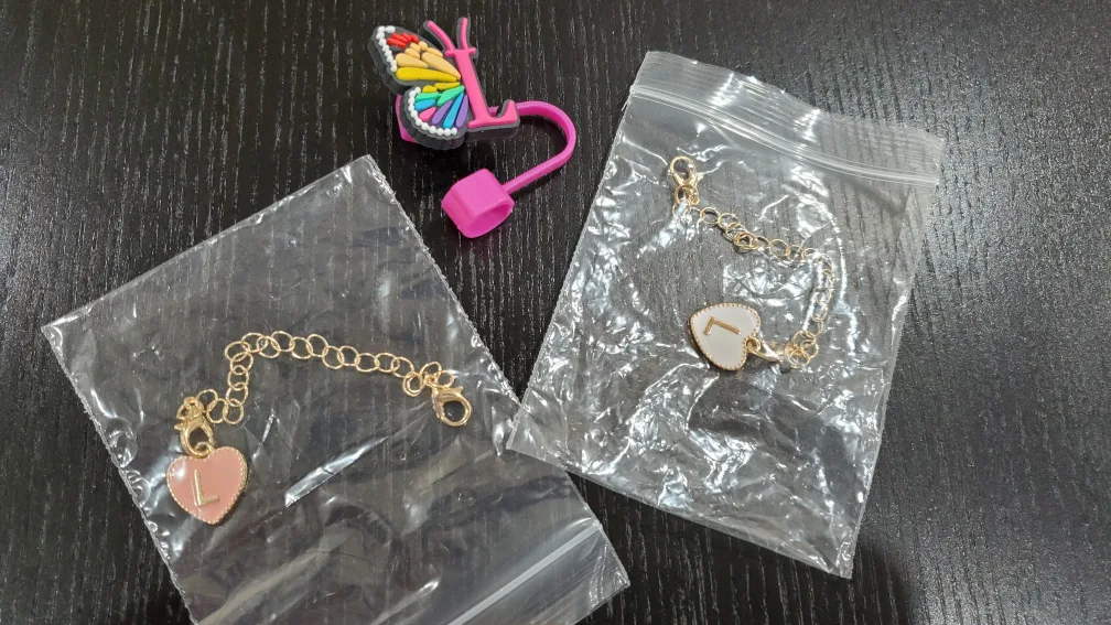 Butterfly & Heart Charms for Stanley Cups + 2 Initial L Charms image indicator(2)