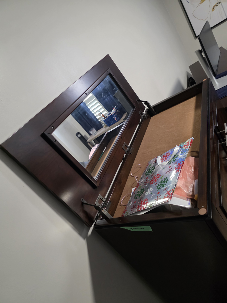Dark brown dresser with mirror - photo 4