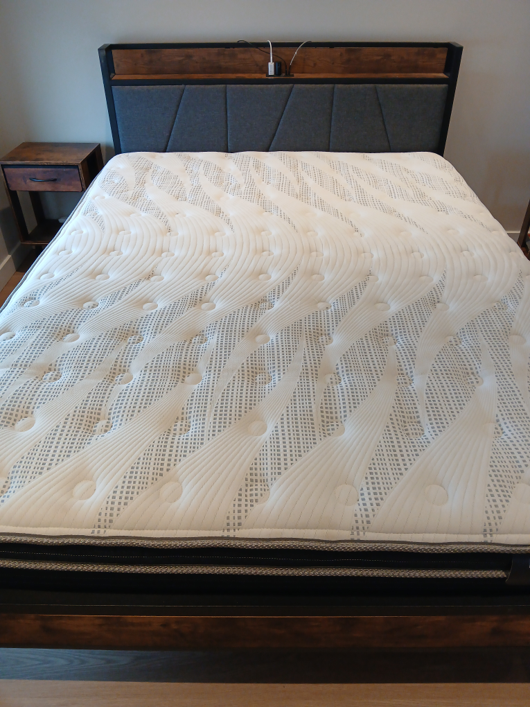 Bed Frame with Upholstered Headboard