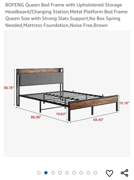 Bed Frame with Upholstered Headboard - photo 2