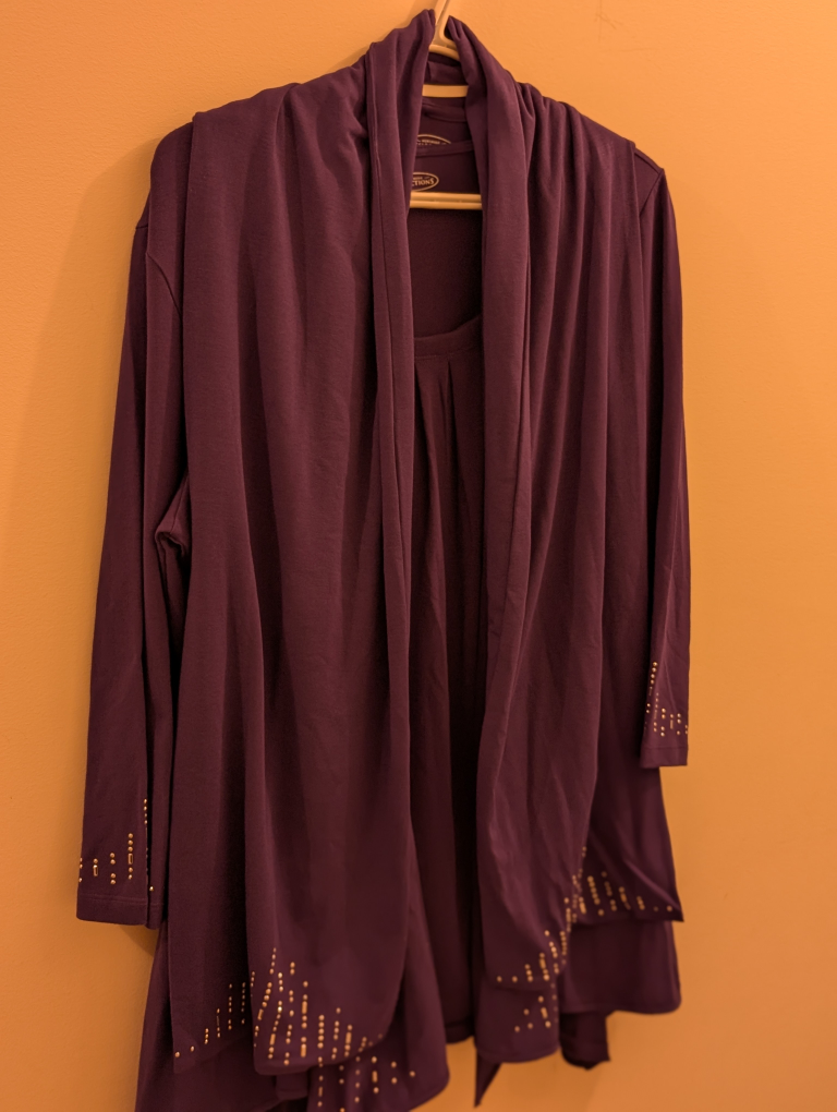 Women's Purple Three-Piece Set with Gold Accents - photo 3