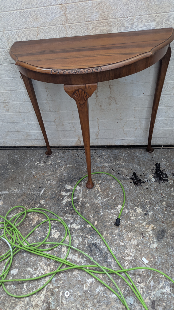 Antique Half-Moon Console Table - photo 3
