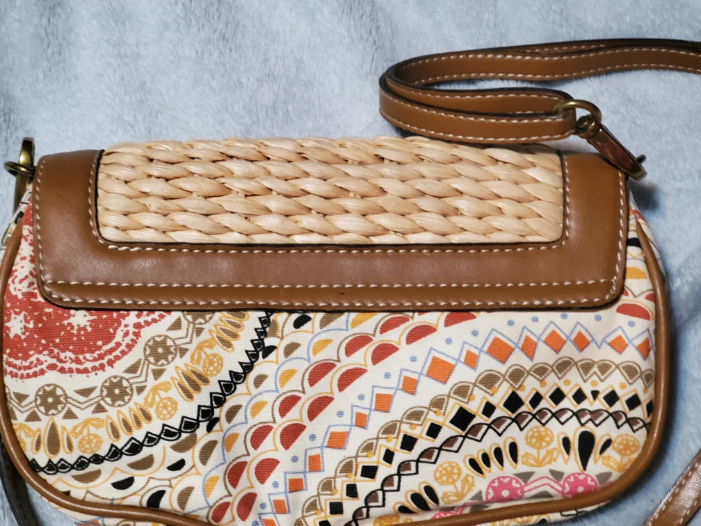 Nine West Straw and Fabric Crossbody Bag image indicator(2)