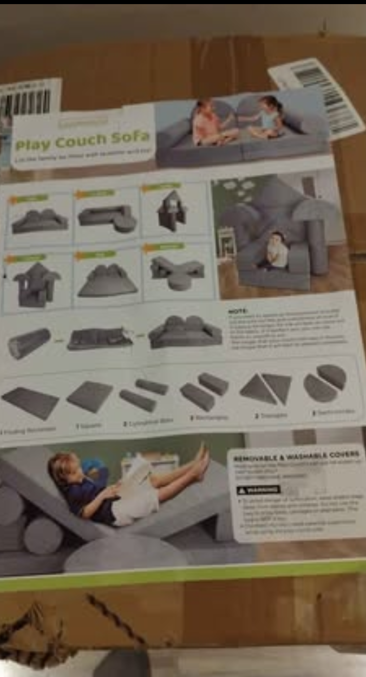 Kids Play Couch Sofa - Grey